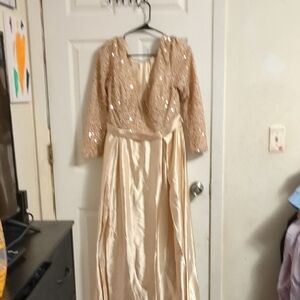 Sequin Long Sleeve Evening Gown